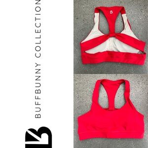 BuffBunny Bright Red Strappy Back Sports Bra